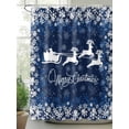 thumbnail image 2 of Fsddascl Christmas Elk Shower Curtain Set - Standard 72" x 72" Washable Bathtub Curtain with 12 Hooks, Winter Santa Claus Xmas Snowflakes Navy Blue Waterproof Fabric Shower Curtains for Bathroom, 2 of 6