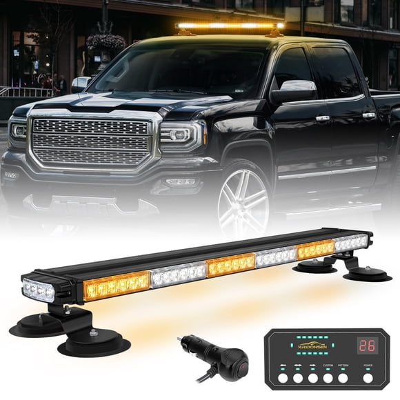 Barra de luces estroboscópicas XRIDONSEN 80 LED para techo, color ámbar blanco