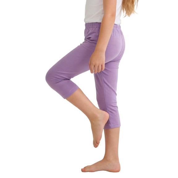 LIaqionyy Girls Capri Leggings Cotton Knee Length Stretch Summer Lightweight for Kids Dancewear Running Legging