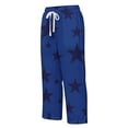 thumbnail image 4 of Zysthvn Womens Cotton Capris Straight Leg Summer Cropped Women Pants Casual Star Print Drawstring Loose with Pockets Button, 4 of 5