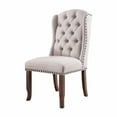 thumbnail image 4 of Miekor Furniture Contemporary Ivory Fabric 2pcs Side Chairs Tufted Wingback Design Rustic Oak Solidwood Back Dining Chairs Furniture B5A6771, 4 of 8