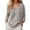 Grey, variant on Women's Mid Sleeve Stretch Fit Soft Casual Basic Layering Tee Blue S