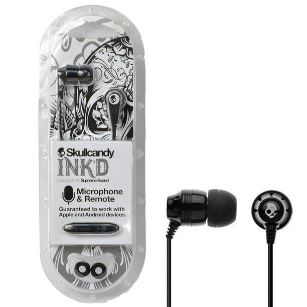 Skullcandy Ink'D 2.0 In-Ear Wired Headphones with In-Line Mic (Black)