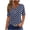 Blue, variant on Women's Polka Dot Print V-Neck Button T-Shirt Loose Casual Top Short Sleeve Comfy Blouse Fashion Tops, Black L