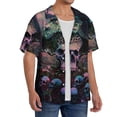 thumbnail image 2 of Gukieu Forest Mushroom Skull Print Men's Short-sleeved Shirts, Button-down Pocket Shirts, T-shirts, Beach Vacation Travel Summer Clothing-XX-Large, 2 of 5