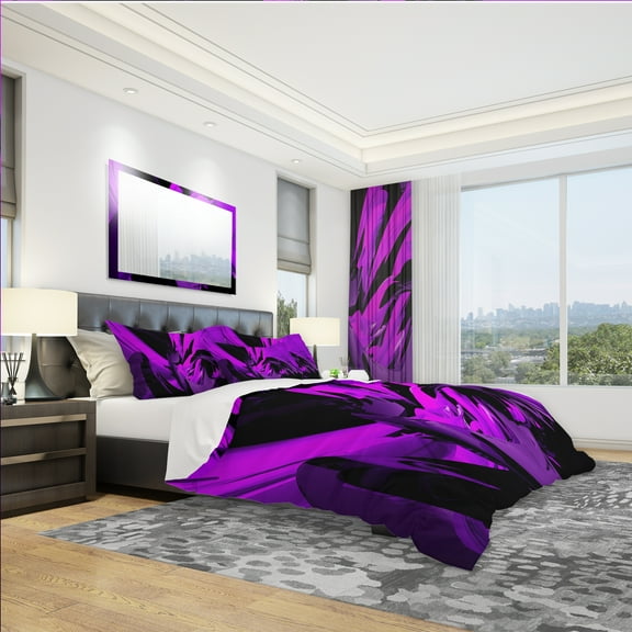 Designart 'Purple and Grey Mixer' Modern & Contemporary Duvet Cover Set