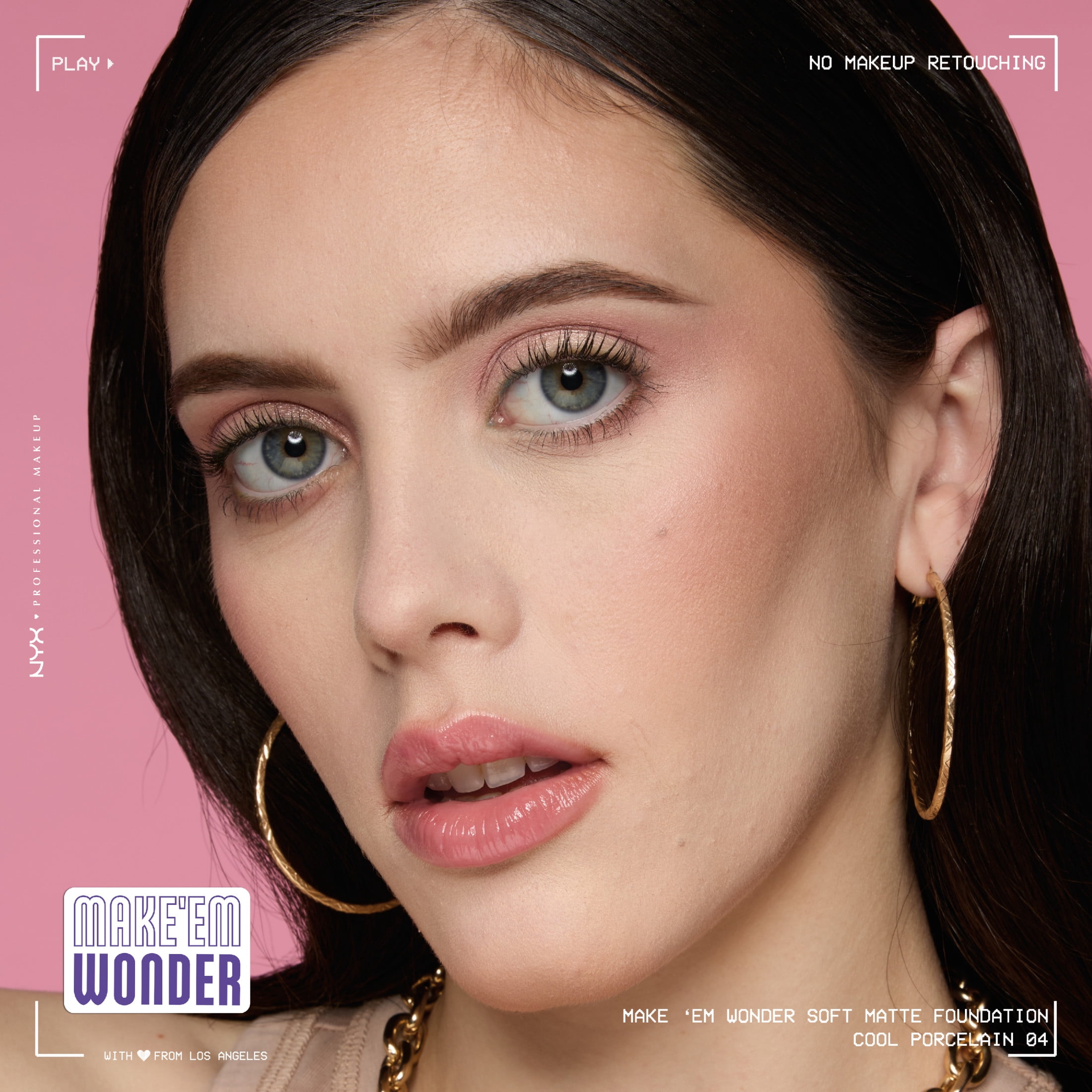 NYX Professional Makeup Make Me Wonder Make 'EM Wonder, 24H Soft Matte Foundation, COOL PORCELAIN, 0.84 fl oz