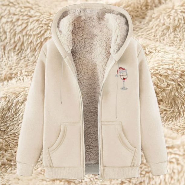 Chaqueta y sudadera informal con capucha de manga larga para mujer, con estampado de moda, de polar y capucha
