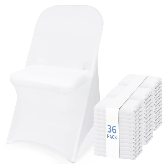 Fundas de silla plegables Fixwal Spandex Stretch White x36