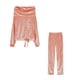 thumbnail image 4 of Puntoco Conjunto casual de 2 piezas de pantalones largos con top liso y hombros descubiertos de manga larga para mujer Puntoco Puntoco-3704, 4 of 6
