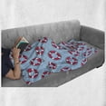 thumbnail image 5 of Coastal Soft Flannel Fleece Throw Blanket, Pattern with Floating in Ocean Swimming Urgency SOS Protection, Cozy Plush for Indoor and Outdoor Use, 50" x 70", Pale Blue Pink White, by Ambesonne, 5 of 5
