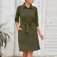 thumbnail image 6 of Lovebay Women's Casual Button Down Shirt Dress V Neck Tunic Blouses Tops with Pockets, 6 of 11