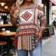 thumbnail image 1 of TaTaai Off-Shoulder Blouse Vintage Printed Women's Plus Size Fashion 3/4 Sleeve Elegant Flowy All Season Casual Top Gift, 1 of 6
