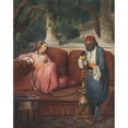 thumbnail image 2 of Master VCD 20x24 Gold Ornate Framed and Double Matted Museum Art Print Titled - Oriental Woman with a Waterpipe (Probably 1845), 2 of 4