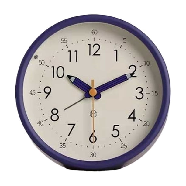 Reloj despertador analógico redondo con pilas for sala de estar, cocina, dormitorio, oficina, escuela, dormitorio, mesita de noche, despertador