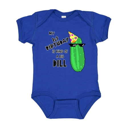 

Inktastic My 1st Birthday is Kind of a Big Dill Pickle in Sunglasses Boys or Girls Baby Bodysuit