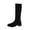 Black, variant on Women's Fashionable And Casual Winter Long Straight Boots Solid Color Splicing Round Toe Back Zipper Heel Low Heel Knee-High Boots Black 8.5