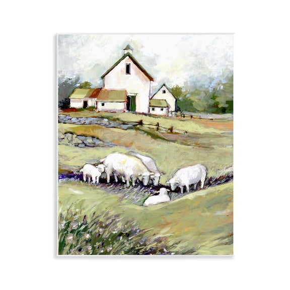 Stupell Industries Barn with Grazing Sheep Wall Plaque Art design by Susan Winget, 14 x 11
