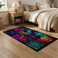 thumbnail image 2 of ODIKA 5'x7' Washable Area Rug Multicolor Halloween Scene Vibrant Spooky Motifs with Gothic for Dining Room, Under Table, Home Office, Non-Slip Chair-Friendly, 2 of 7