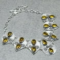 thumbnail image 2 of Citrine Gemstone Necklace Handmade Antique Adjustable Chain Vintage Jewelry 18", 2 of 3