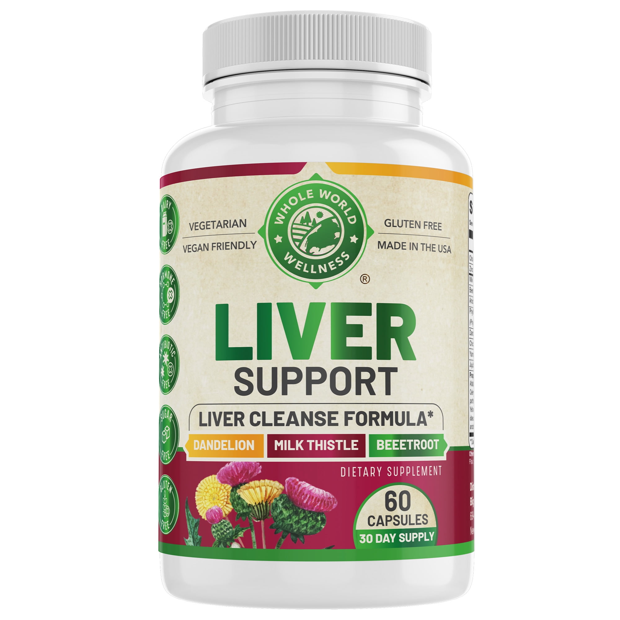 Advanced Liver Cleanse Detox & Repair Formula with Milk Thistle, Artichoke, Dandelion. USA Made. 512mg, 30-Day Supply