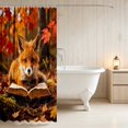 thumbnail image 3 of Erosebridal Fox Shower Curtain 72Wx72L for Boys Girls, Autumn Book Waterproof Bathroom Curtain, 3 of 5