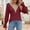 Wine, variant on Vivianyn HD Women's Contrast V Neck Eyelet Chiffon Blouse, Long Sleeve Casual Top,Wine,Size S-XXL