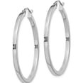 thumbnail image 2 of Sterling Silver Rhodium-Plated 2X35mm Square Tube Hoop Earrings (38 X 36) Made In Mexico qe4649, 2 of 5