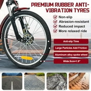 Akaber Adult Tricycle with Rear Seats, 20 3-Wheel, Front and Rear Baskets, Trike for Seniors, Red