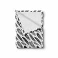 thumbnail image 2 of Boho Soft Flannel Fleece Blanket, Hand Drawn Bohemian Style Feathers Hippie Fashion Retro Monochrome Print, Cozy Plush for Indoor and Outdoor Use, 70" x 90", Charcoal Grey and White, by Ambesonne, 2 of 6