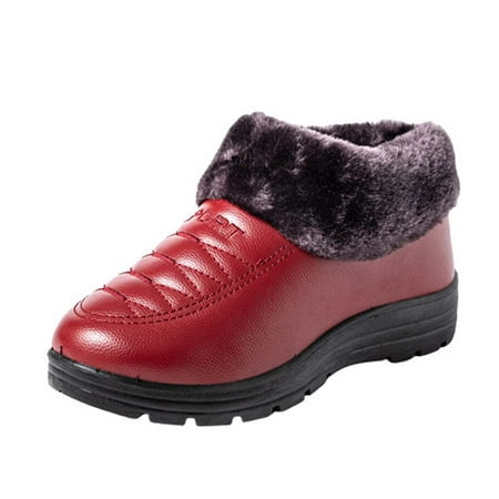 

AnuYalue Boots on Clearance 2023 Women Snow Boots Winter Shoes with Fur Lined Warm Slip On Boots for Women Waterproof Booties Comfortable Outdoor Anti Slip Shoes