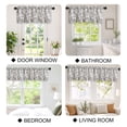 thumbnail image 3 of Hiasan Thick Textured Linen Floral Valance for Kitchen Living Room Bedroom Window, Rod Pocket French Farmhouse Light Filtering Valance Curtain, Black on Protea Line, 52 x 14 Inches, 1 Panel, 3 of 8