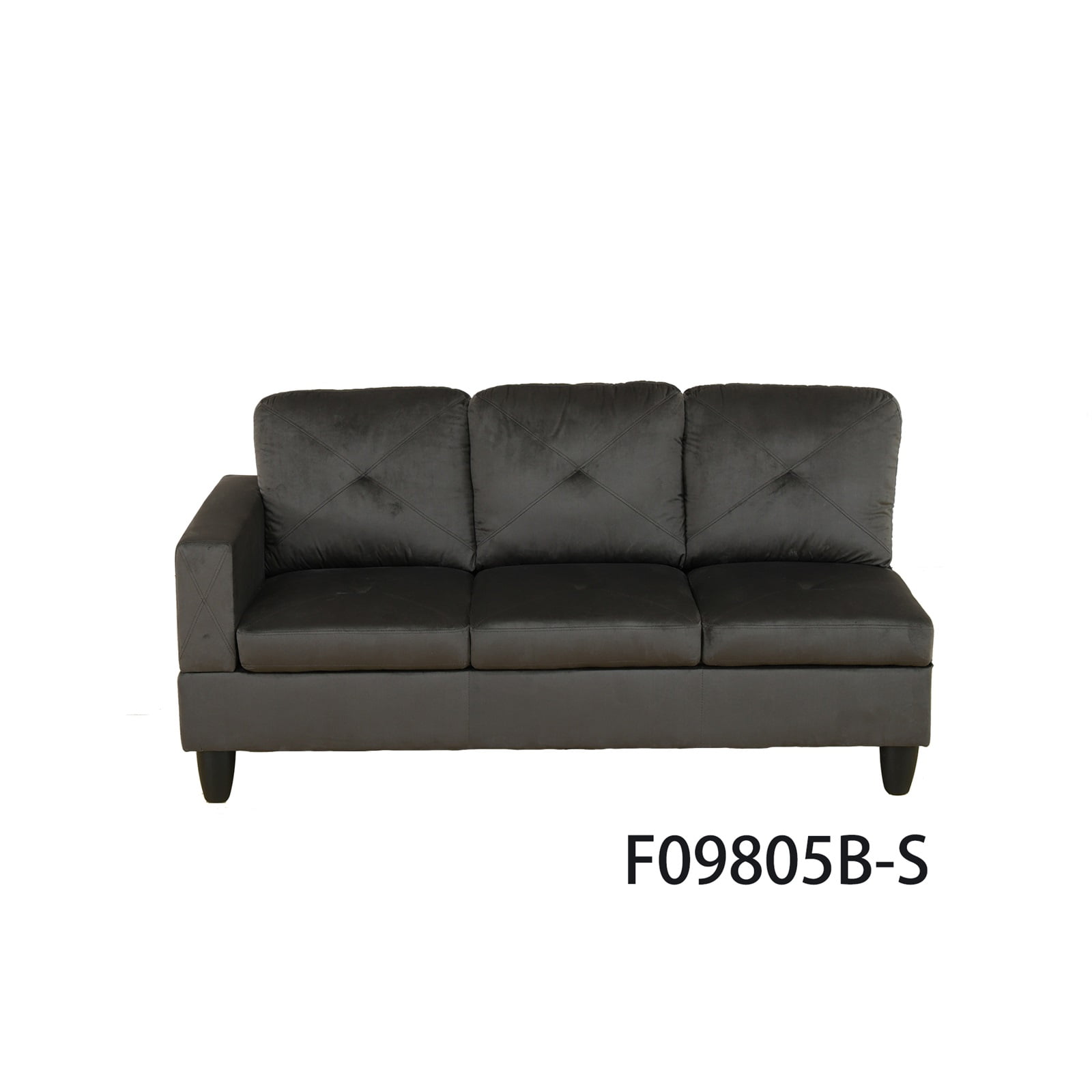 Hommoo 4 Seat Sectional Sofa Living Room Furniture Sets, Modern Microfiber L Shaped Couches and Sofas Model for Home, Espresso(No Ottomans)