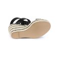 thumbnail image 5 of BLISSFUL STEP Women's Strappy Espadrille Wedges Platform Sandals Black 7.5, 5 of 8