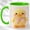 Green, variant on Cute Duck Coffee Mug, Plush Yellow Duck Mug for Kids and Women, Kawaii Duck with Pink Bow Design, Cozy Animal Gift, Ceramic 11 Oz Cup