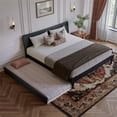 thumbnail image 2 of Pemberly Row King Solid Wood Platform Bed with Trundle in Black, 2 of 13