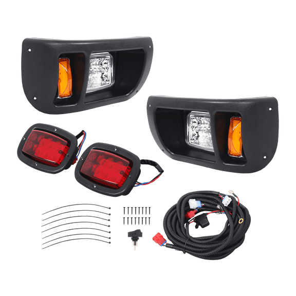 Genrics Golf Cart Light Kit Adjustable Headlights Tail Lights Replacement for Club Car DS 1993 Up Electric Gas