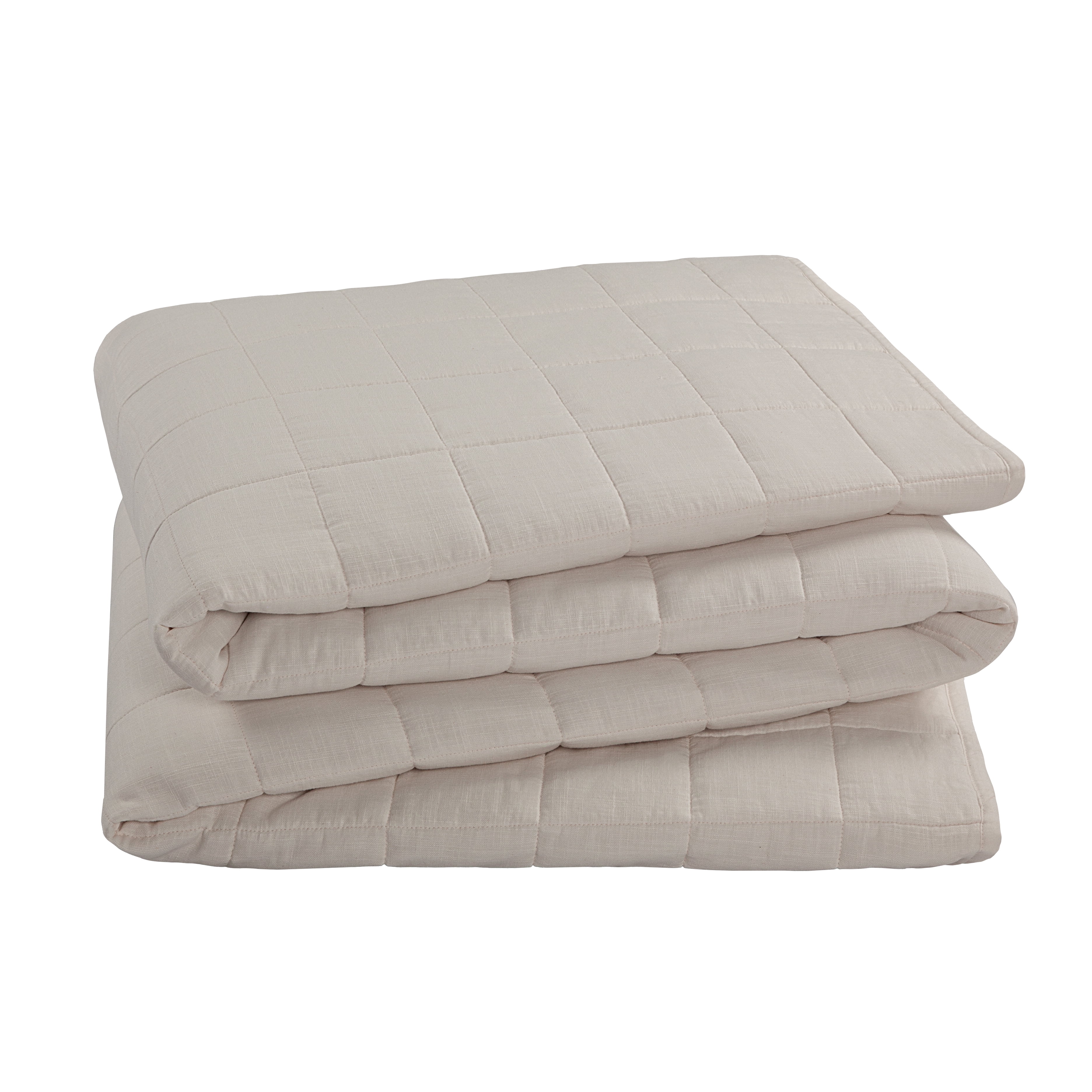 Allswell Cotton Linen Blend Quilt Set, Cream Glaze, Full/Queen