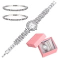 thumbnail image 1 of KAKOWELY 2pcs Rhinestone Watch and Bracelet Set Watch Shiny Quartz Watch for Lady,7.87X"X1.38"X0.2", 1 of 5