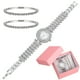 thumbnail image 1 of Conjunto de 2 relojes y pulseras de diamantes de imitación, reloj de cuarzo brillante para mujer, 1 of 5