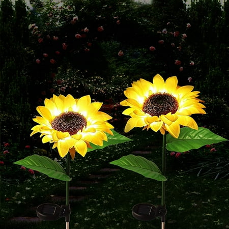 

Sunflower Solar Lights Outdoor Garden for Decorations LED Waterproof Landscape Lights for Courtyard/Lawn/Path/Terrace/Front Yard/Backyard/Porch/Sidewalk（2 Pack）