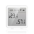 thumbnail image 1 of Sensor de temperatura inteligente Tuya WiFi Detector de humedad Pantalla digital Termómetro higrómetro operado por batería, Blanco Vogacara EL004787-01B, 1 of 2