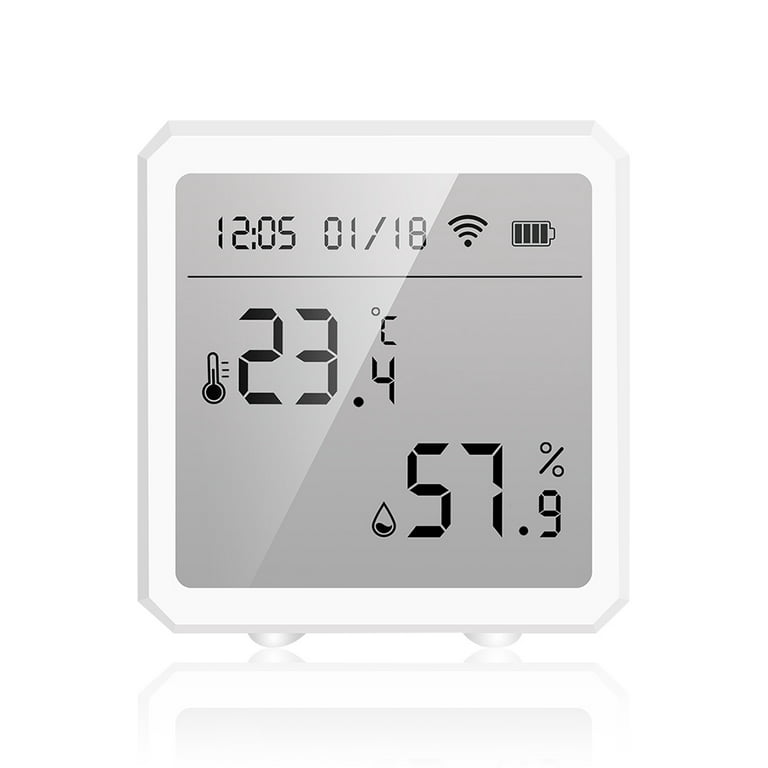 Smart WiFi Temperature and Humidity Monitor,Tuya WiFi Thermometer  Hygrometer Sensor with App Control,Large LCD Display,Backlight,Compatible  with