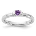 thumbnail image 2 of Auriga Fine Jewelry 925 Sterling Silver Amethyst Ring for Women Size- 7, 2 of 6