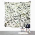 thumbnail image 2 of ZEALGNED Green Money One Hundred Dollars Pile As 100 Cash Wall Art Hanging Tapestry Home Decor for Living Room Bedroom Dorm 51x60 inch, 2 of 2