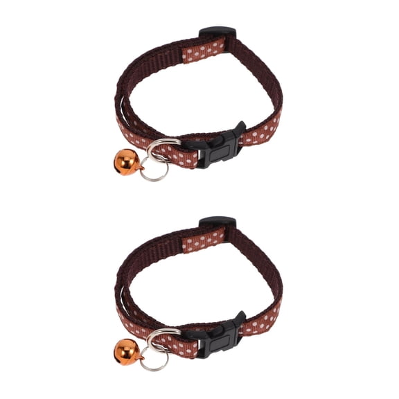 WEUVEB Dog Bell Collar Coffee for Pets, Durable and Comfortable, 2Pcs
