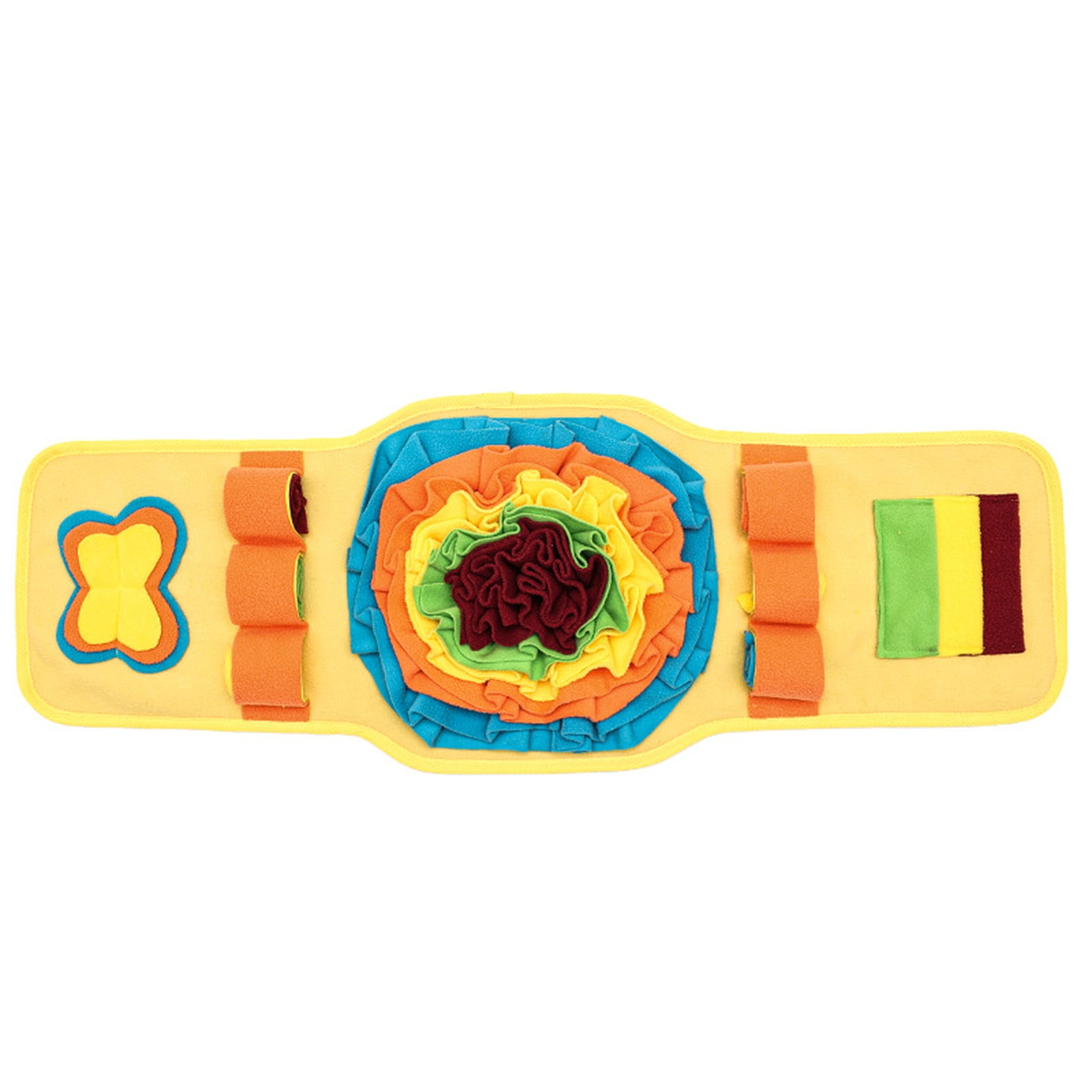 Dog Watch-Shaped Snuffle Mat, Teething & Food Dispensing Puzzle Toy - Teeth Grinding, Food Dispensing, Puzzle Game, Self-Entertainment, All-Season, Yellow - For Dogs, Puppies, Small-Medium Breeds, In