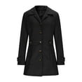 thumbnail image 4 of Wool Coats For Women Sevevn Womens Single Breasted Coat Long Sleeve Mid Winter Overcoat Work Office Pea Coats, 4 of 9