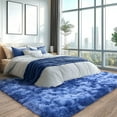 thumbnail image 2 of Plush Rugs for Living Room, Soft Shaggy Carpets for Living Room, Upgrade Anti-Skid Fuzzy Rugs for Kids' Room, Perfect Decor for Modern Home Tie Dye Blue 5x7 Feet, 2 of 15