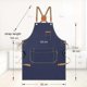thumbnail image 5 of Genixart Chef Apron for Men Women with Pockets, Cotton Canvas Apron for Kitchen Cooking Baking Artist Painting, Cross Back Work Aprons for Shop, Garde, 5 of 5